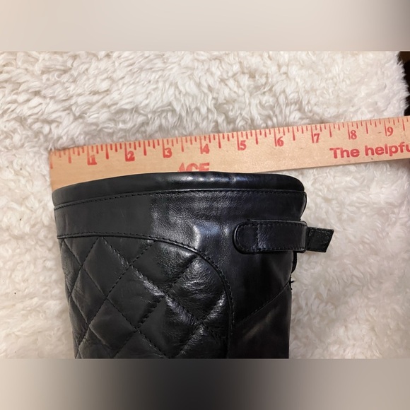 EUC Aquatalia by Marvin K Sweetie Black Quilted Leather Moto Boots Women's 9.5 - Picture 8 of 10